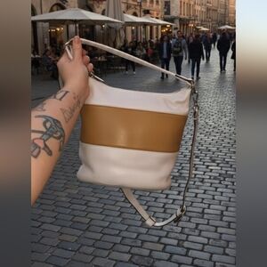 Coach Rugby White and Tan Women's Bag